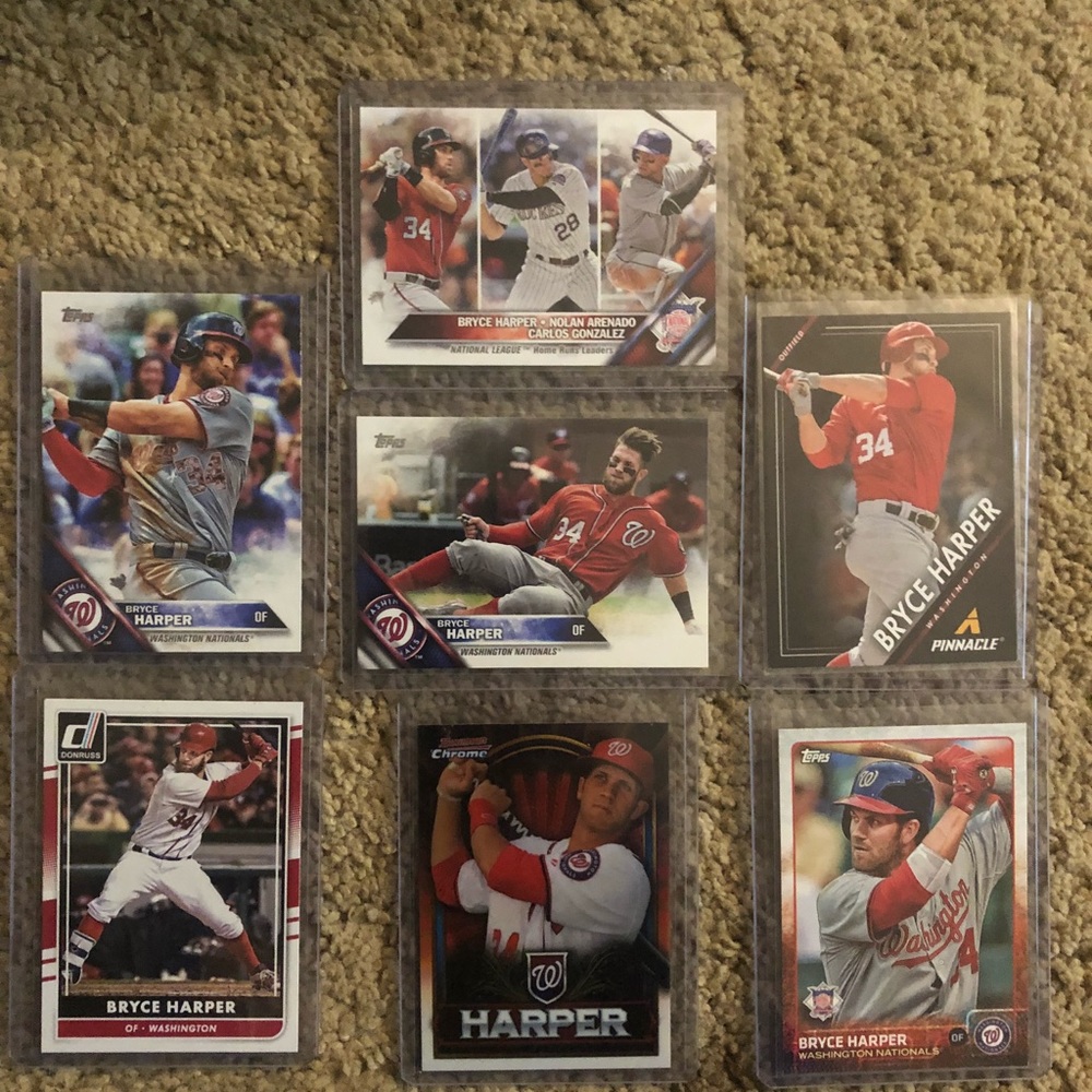 7 MINT CONDITION BRYCE HARPER CARDS WITH Rookie